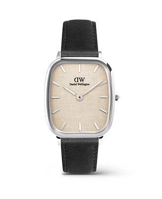Daniel Wellington Men's Analog Black Genuine Leather Watch, 32mm