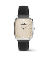 Daniel Wellington Men's Analog Black Genuine Leather Watch, 32mm