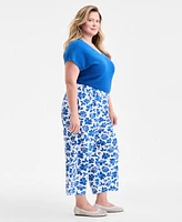 Style & Co Plus Floral-Print Wide-Leg Pants, Exclusively at Macy's