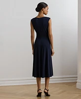 Lauren Ralph Lauren Women's Twist-Front Cap-Sleeve Stretch Jersey Dress