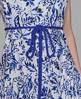 Karl Lagerfeld Paris Women's Floral-Print Square-Neck Midi Dress