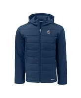 Cutter & Buck Men's Navy New York Yankees Evoke Hybrid Eco Softshell Full-Zip Hooded Jacket