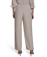 Halston Women's Drawstring Pull-On Wide-Leg Pants