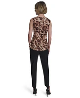 Halston Women's Cotton Printed Sleeveless Tank Top