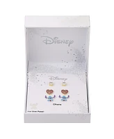 Disney Cubic Zirconia Lilo and Stitch Heart Earring Set