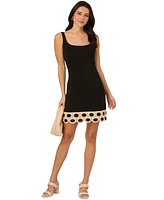 Adrianna by Papell Women's Square-Neck Crochet-Trim Dress