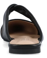 Journee Collection Women's Enniss Twist Cutout Pointed Toe Mules