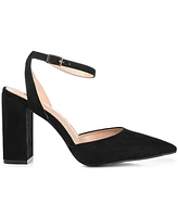 Journee Collection Women's Tyyra Ankle Strap Block Heel Pumps