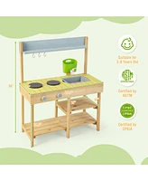 Backyard Pretend Play Toy Kitchen with Stove Top