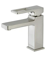 Single Hole Single-Handle Low-Arc Bathroom Faucet Water-Saving Vanity With Drain Kit In Brushed Gold