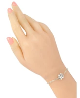 Devata Clover Heart Chain Bracelet, 7.0 in adj to 8.0 in