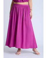 Eloquii Plus Flowy Printed Maxi Skirt