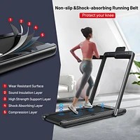 2-in-1 Electric Motorized Folding Treadmill with Dual Display, Speaker & Compact Design for Home Workouts