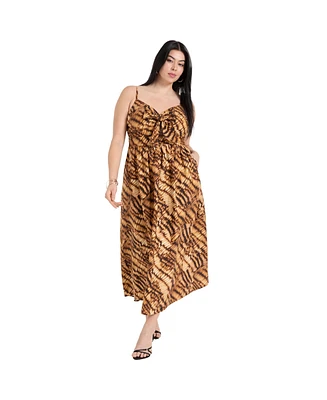 June + Vie Plus Bow-Detailed Midi Dress