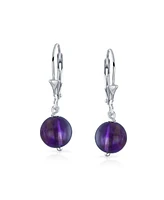 Bling Jewelry Set of 3 Multi Natural Stones Drop Ball Earrings Lever Back Sterling Silver 8MM