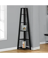 Wooden 5-Tier Corner Bookshelf – Space-Efficient Display Stand for Home or Office