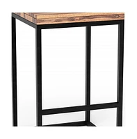 Counter Height Iron Bar Chair with Backless Design for Home or Bistro
