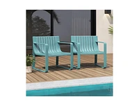 Patio Chairs Set of 2 with Curved Backrests and Seats