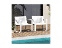 Patio Chairs Set of 2 with Curved Backrests and Seats