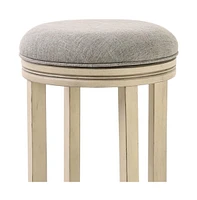 Solid Wood Swivel Backless Bar Height Bar Chair
