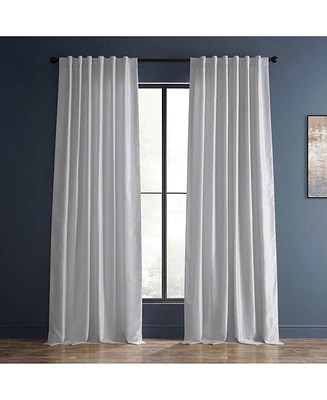Half Price Drapes Ice Vintage Textured Faux Dupioni Silk Blackout Curtain