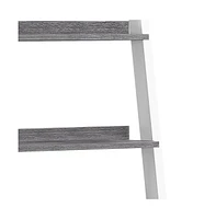 Rustic Wood Ladder Bookcase with Built-In Drawers – Stylish Storage Bookshelf
