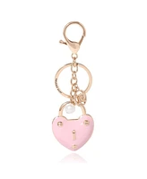 Juicy Couture Heart Lock Keychain – Chic Pink & Gold Fashion Accessory