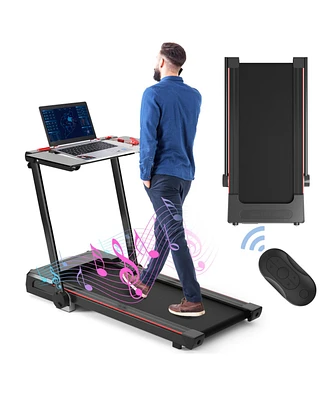 3-in-1 Folding Treadmill with Desk – Lcd Display and Space-Saving Design