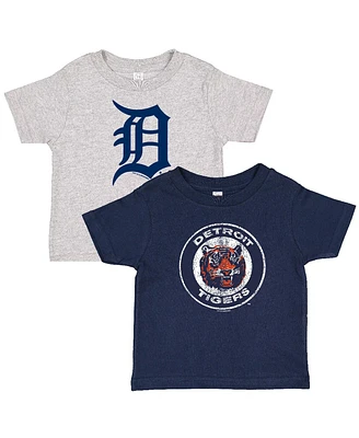 Soft As A Grape Toddler 2-Pack Navy/Heather Gray Detroit Tigers Cooperstown Collection T-Shirt Set