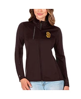 Antigua Women's Brown/Charcoal San Diego Padres Generation Full-Zip Jacket