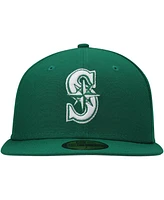 New Era Men's Kelly Green Seattle Mariners White Logo 59FIFTY Fitted Hat