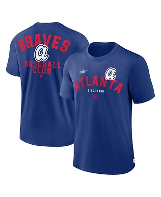 Nike Men's Royal Atlanta Braves Cooperstown Collection Rewind Slogan T-Shirt