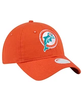 New Era Women's Orange Miami Dolphins Throwback Main Core Classic 2.0 9TWENTY Adjustable Hat