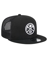 New Era Men's Black Denver Nuggets 9FIFTY Snapback Trucker Hat