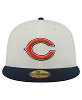 New Era Men's White/Navy Chicago Bears Main 59FIFTY Fitted Hat