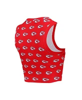 Concepts Sport Women's Kansas City Chiefs Gauge Allover Print Cropped Tank Top and Shorts Sleep, Set of 2