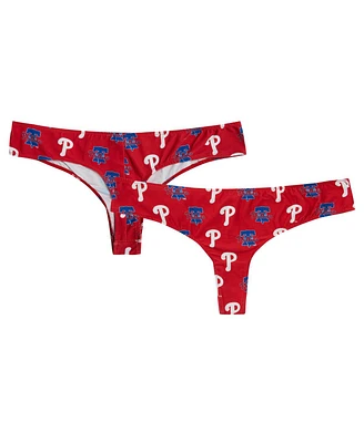Concepts Sport Women's Red Philadelphia Phillies Record Allover Print Knit Thong