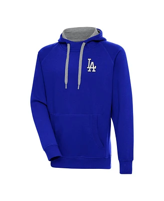 Antigua Men's Royal Los Angeles Dodgers Metallic Victory Pullover Hoodie