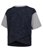 5th & Ocean Women's by New Era Navy St. Louis City Sc Athletic Cross Back Cropped T-Shirt