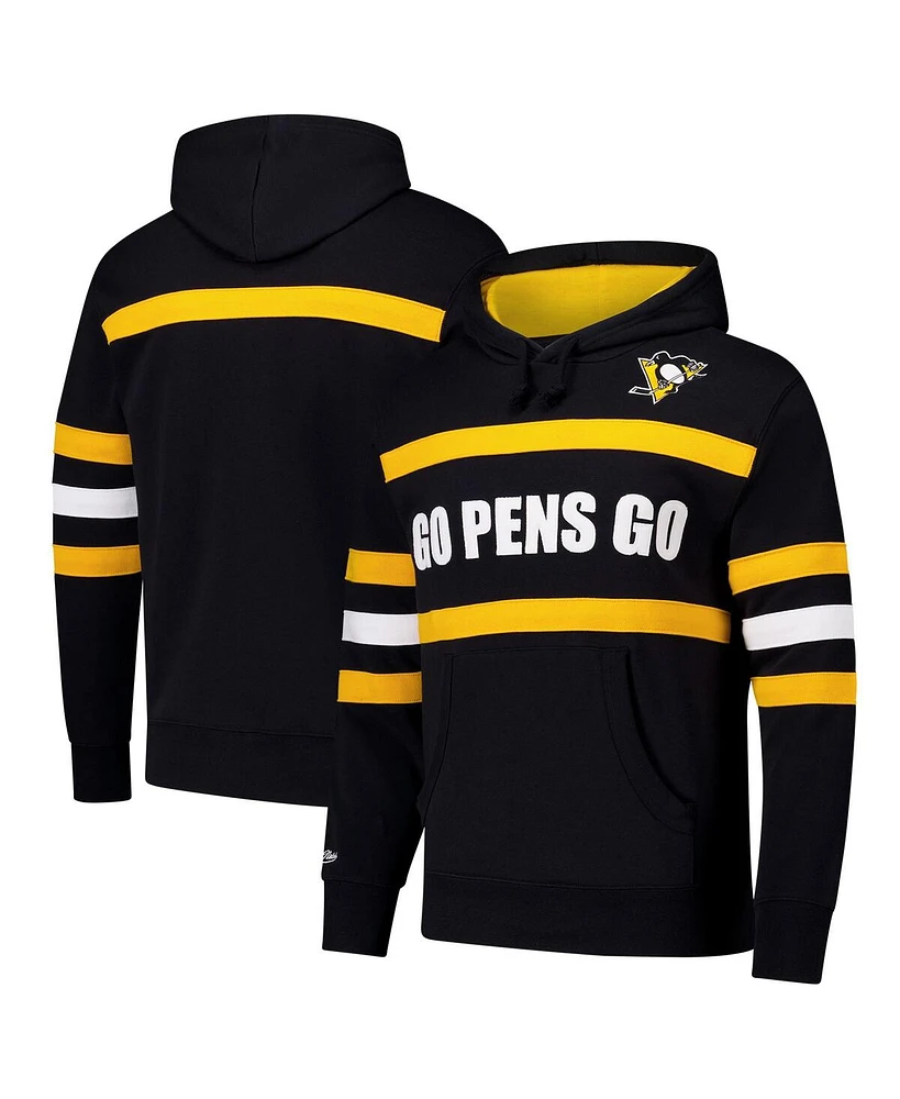 Mitchell & Ness Men's Black Pittsburgh Penguins Head Coach Slogan Pullover Hoodie