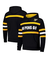 Mitchell & Ness Men's Black Pittsburgh Penguins Head Coach Slogan Pullover Hoodie