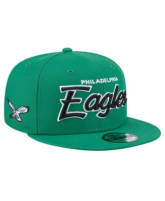 New Era Men's Kelly Green Philadelphia Eagles Main Script 9FIFTY Snapback Hat