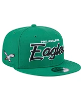 New Era Men's Kelly Green Philadelphia Eagles Main Script 9FIFTY Snapback Hat