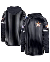 '47 Brand Men's Navy Houston Astros Pinstripe Double Header Pullover Hoodie