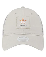New Era Women's Light Beige Houston Astros Square Stitch 9TWENTY Adjustable Hat