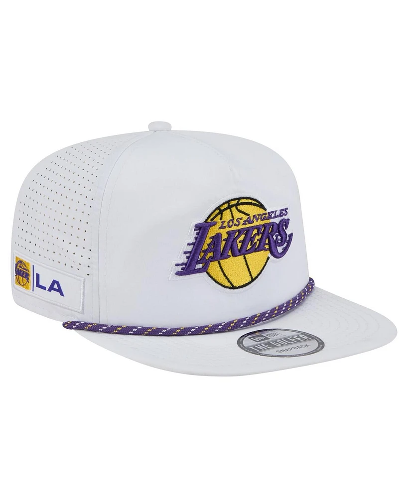 New Era Men's White Los Angeles Lakers Performance Rope Golfer Adjustable Hat