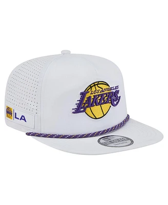 New Era Men's White Los Angeles Lakers Performance Rope Golfer Adjustable Hat