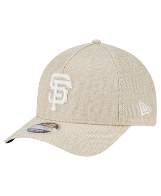 New Era Men's Beige San Francisco Giants Cotton Weave M-Crown A-Frame 9FORTY Adjustable Hat