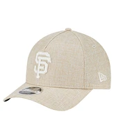 New Era Men's Beige San Francisco Giants Cotton Weave M-Crown A-Frame 9FORTY Adjustable Hat