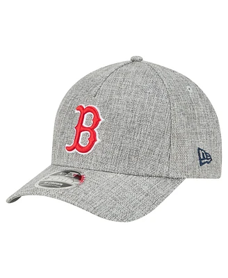 New Era Men's Gray Boston Red Sox Cotton Weave M-Crown A-Frame 9FORTY Adjustable Hat